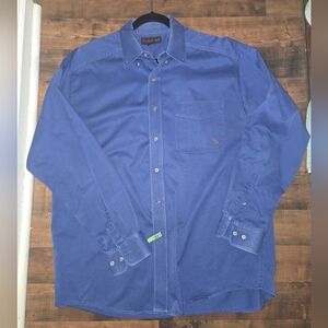 Ariat Blue Long Sleeve Button Up Twill XL